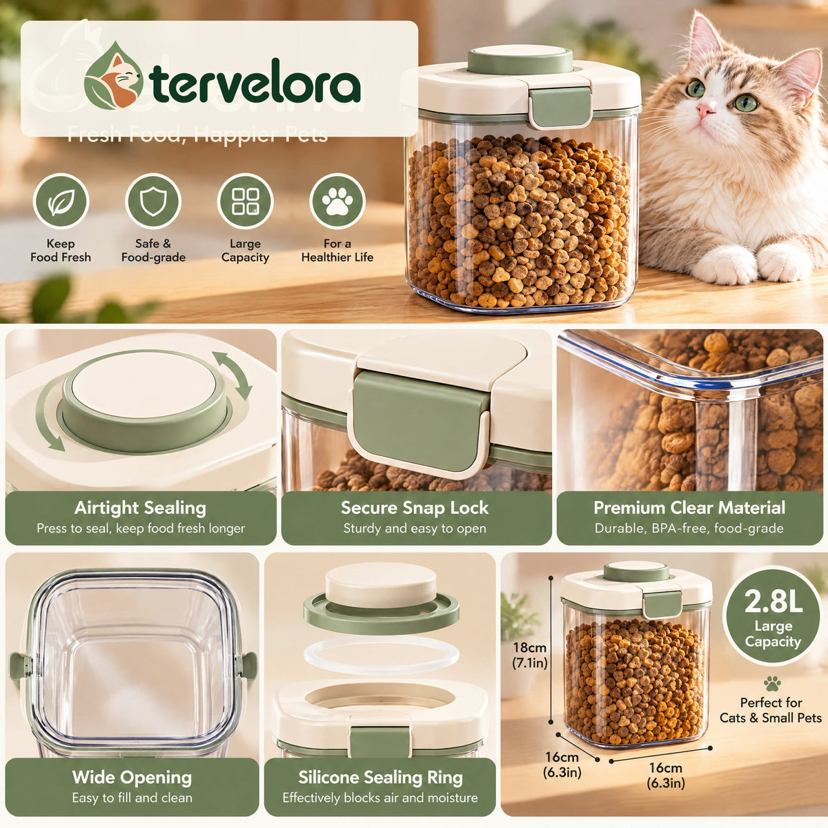 tervelora™ Airtight Cat Food Storage Canister – image 3