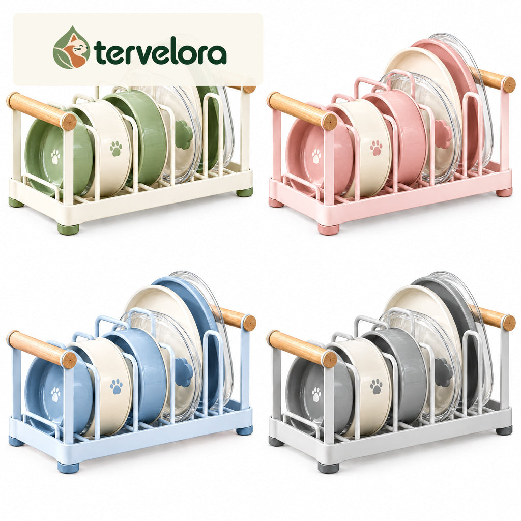 tervelora™ Cat Bowl Storage & Drying Rack – image 1
