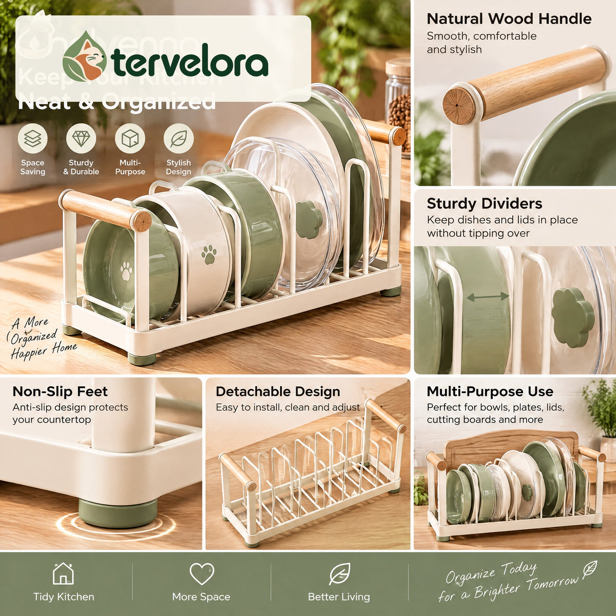 tervelora™ Cat Bowl Storage & Drying Rack – image 2