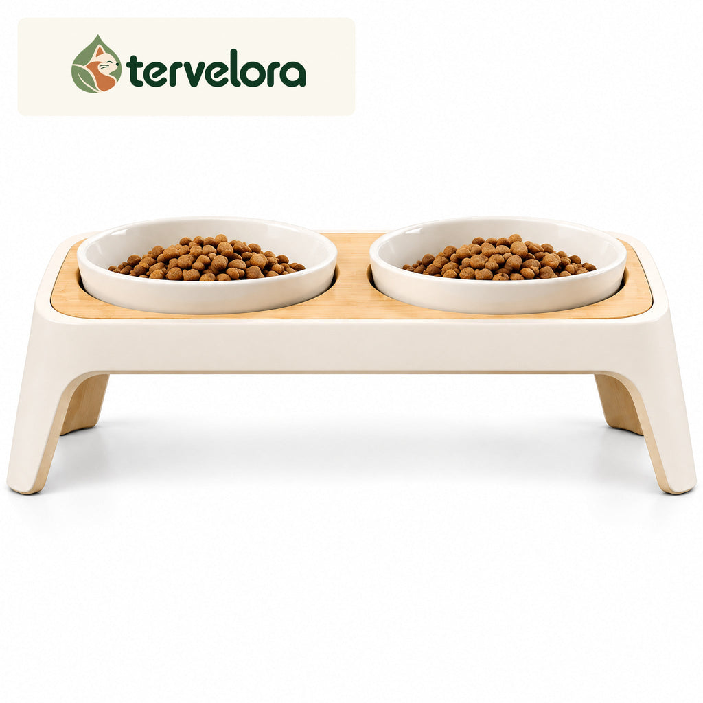 tervelora™ Double Elevated Cat Feeding Stand – image 1