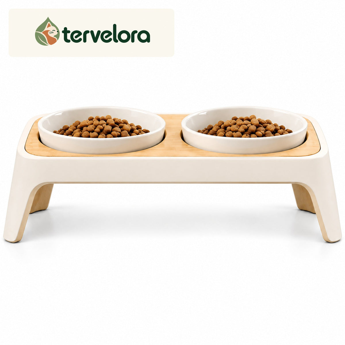 tervelora™ Double Elevated Cat Feeding Stand – image 1