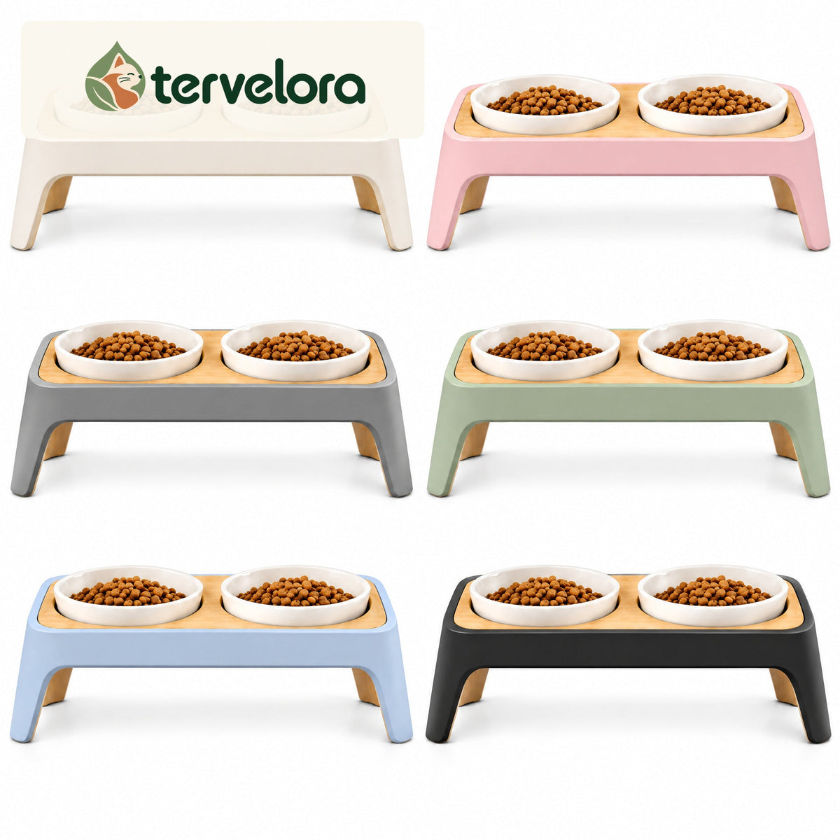 tervelora™ Double Elevated Cat Feeding Stand – image 3