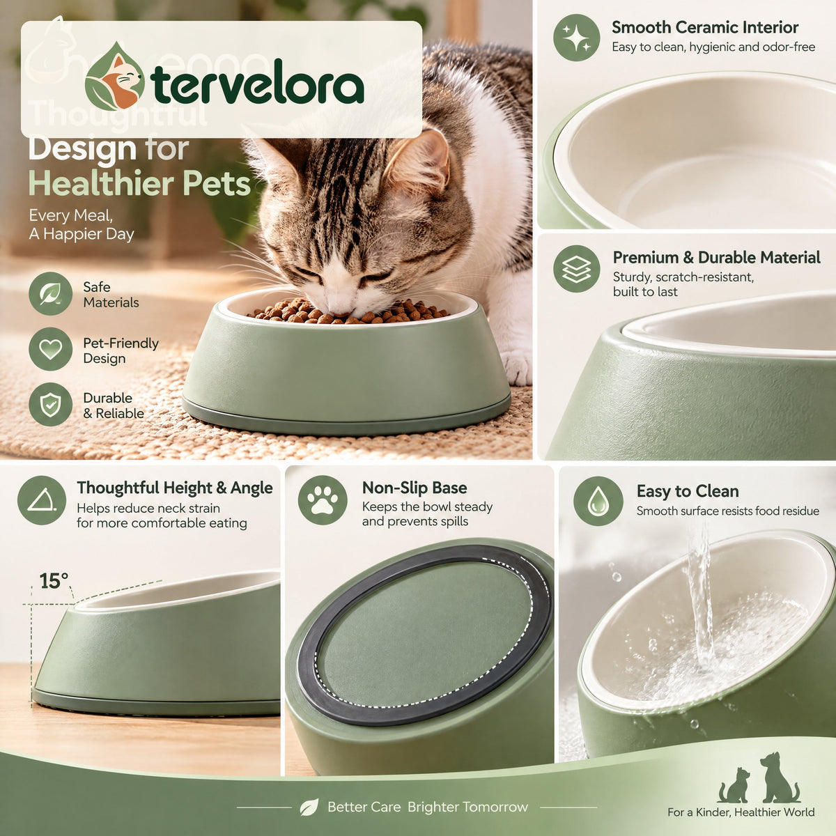 tervelora™ Non-Slip Cat Food Bowl – image 3