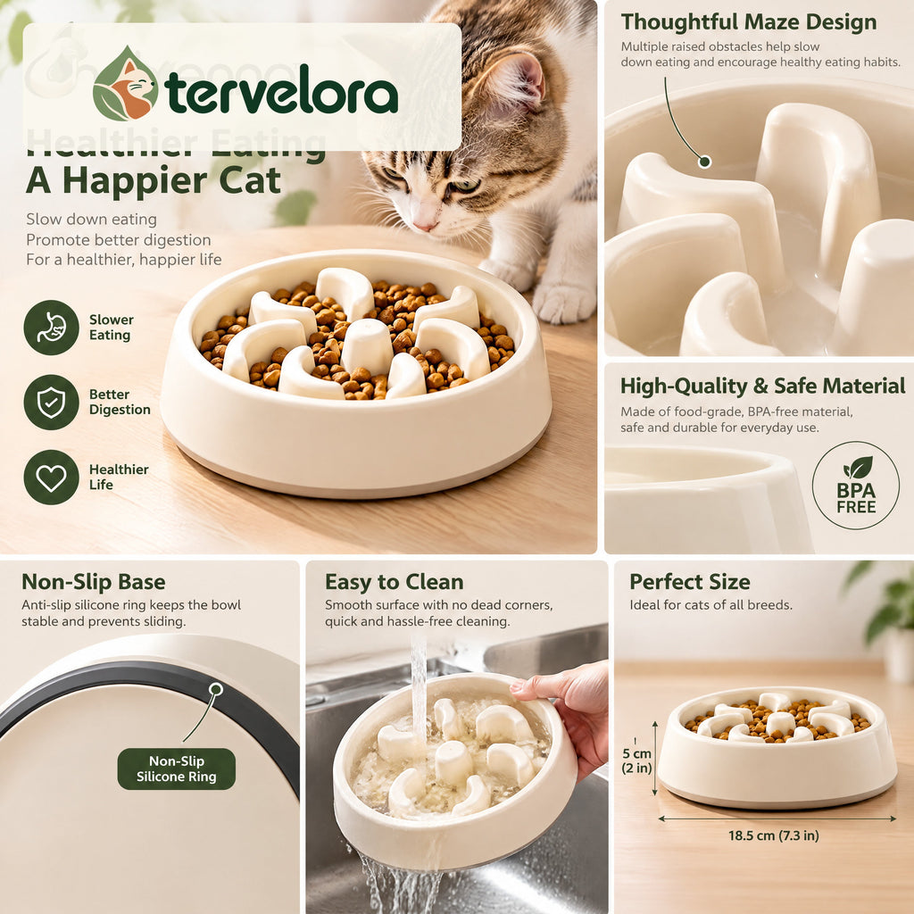tervelora™ Slow Feeder Cat Bowl – image 2