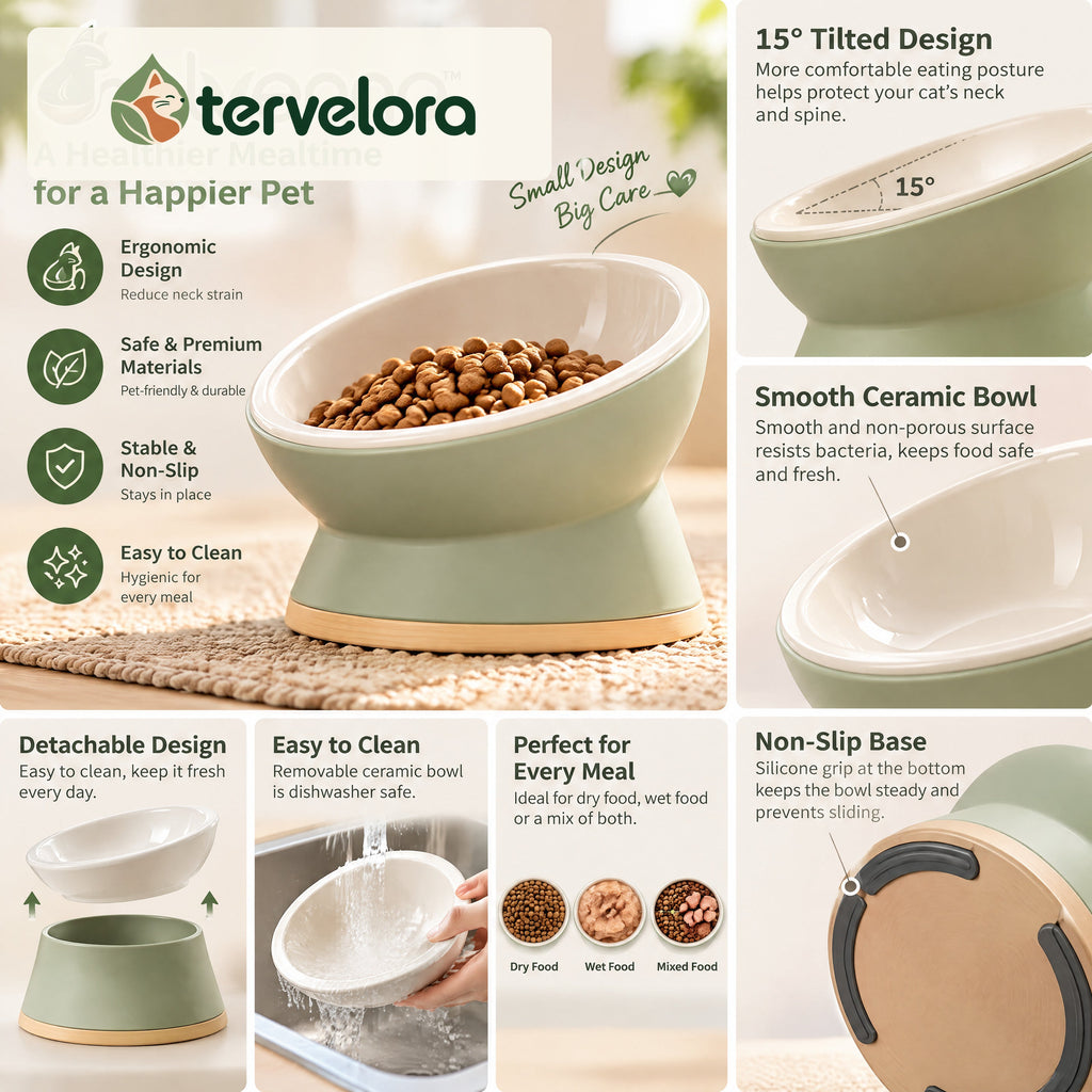 tervelora™ Tilted Cat Food Bowl – image 3